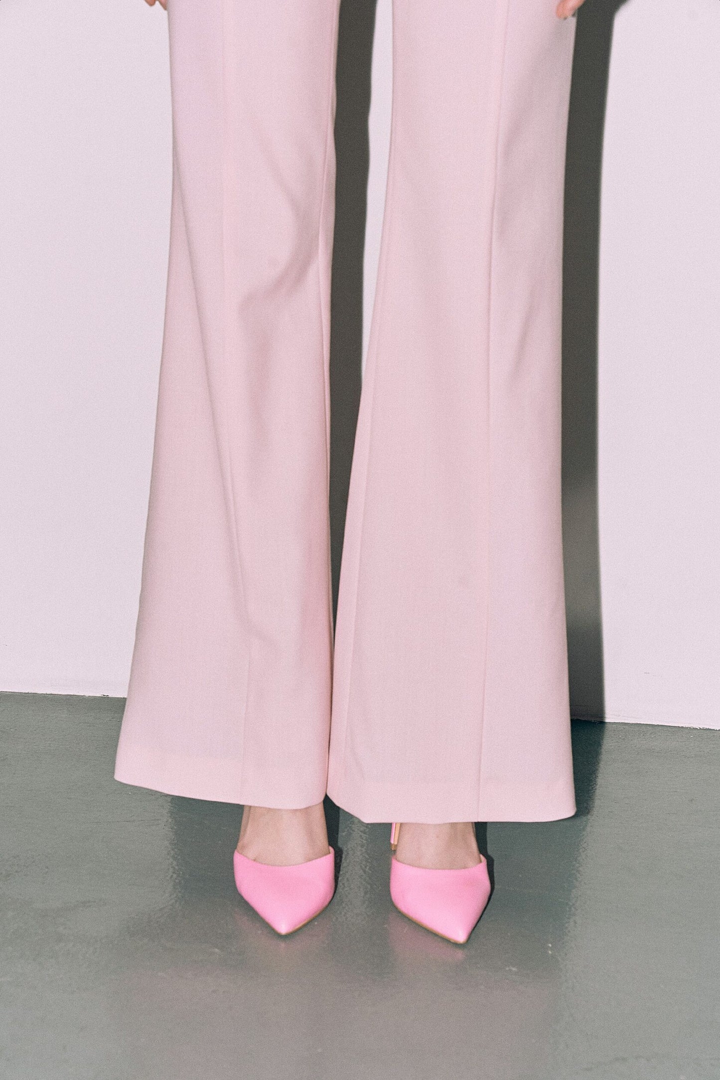 Pink trousers with strap