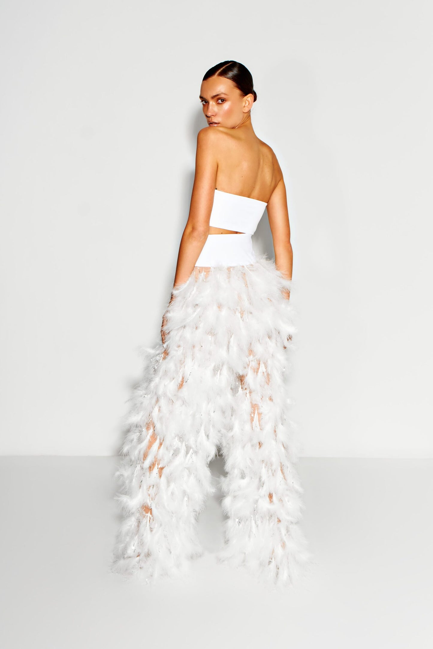 Feather mesh pants