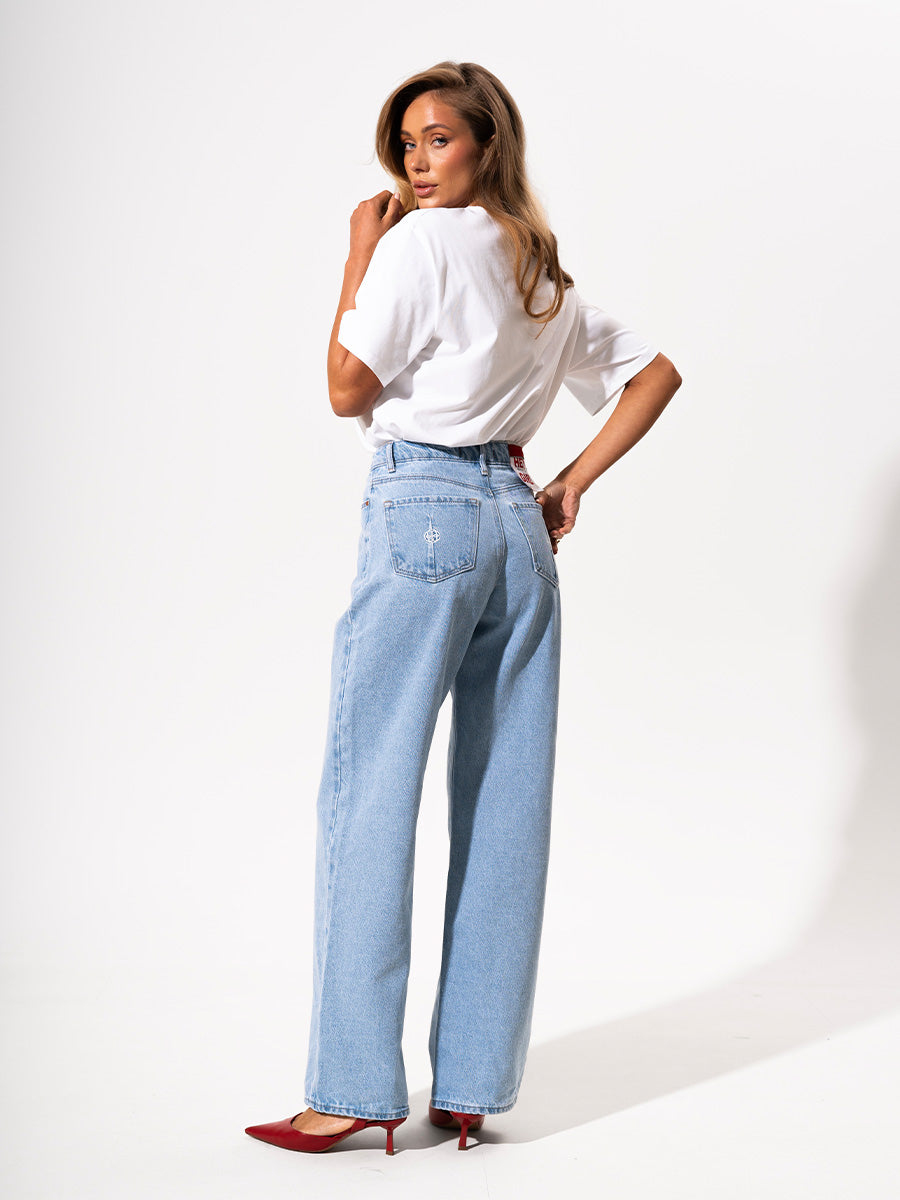 Blue palazzo jeans HEY GIRL